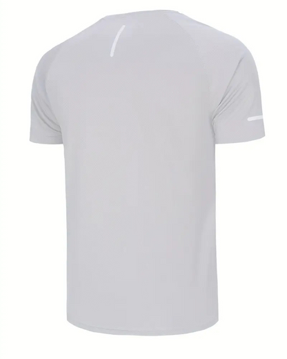 Camiseta deportiva elastica para hombre con cuello redondo