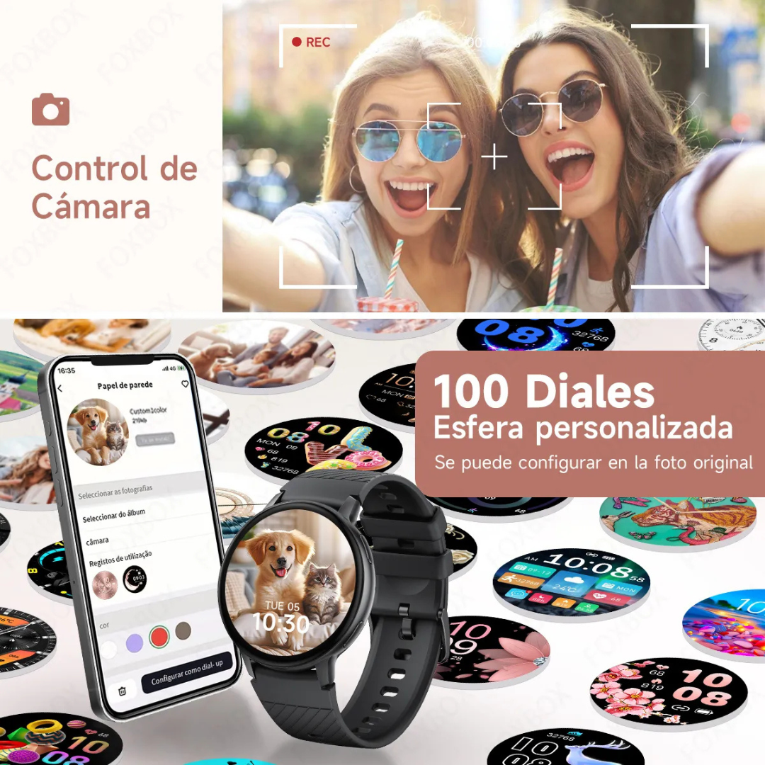 Smart watch con correa de malla de acero inoxidable tejida®