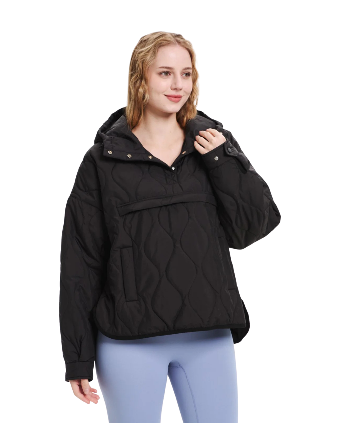 Abrigo con capucha acolchada plegable e impermeable Para Mujer