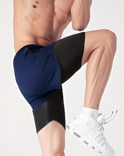 Pantalones cortos con leggings de compresión para hombre