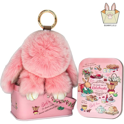 Llavero de Conejito PomPom Premium Hecho a Mano®