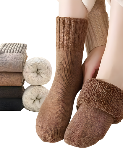 Calcetines de Punto con Forro de Felpa para Máximo Confort