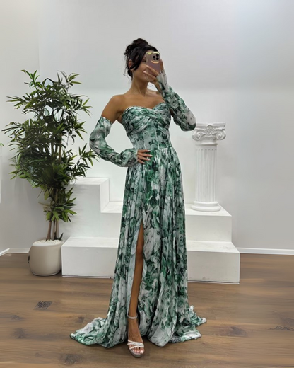 Vestido largo elgante con estampado sutil®