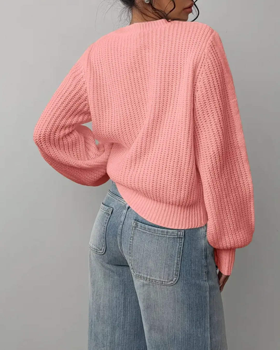 Suéter Holgado Clásico de Punto para Mujer