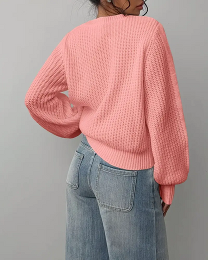 Suéter Holgado Clásico de Punto para Mujer
