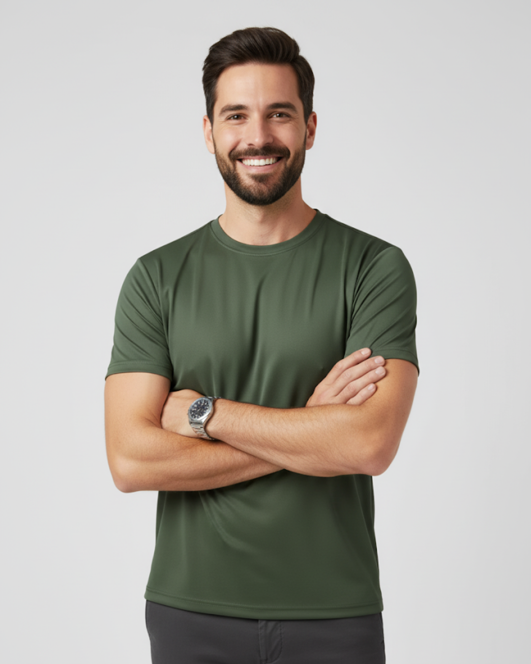 Camiseta de manga corta y cuello redondo para hombre