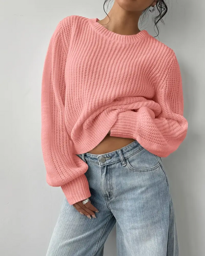 Suéter Holgado Clásico de Punto para Mujer