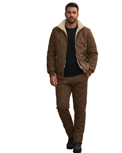 Conjunto Casual de 2 Piezas con Forro Polar para Hombre