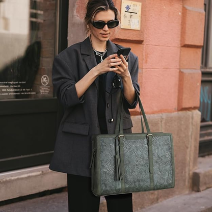 Bolso de Cuero Vintage Elegante para Portátil