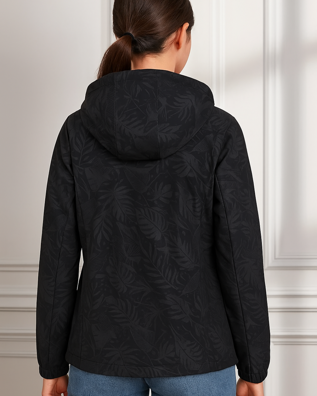 Chaqueta con Capucha Extraíble y Estampado para Mujer