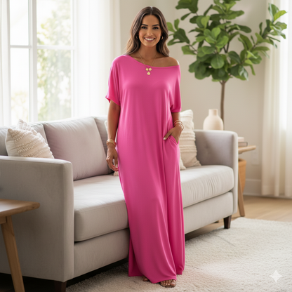 Vestido Holgado de Hombros Caídos Para Mujer